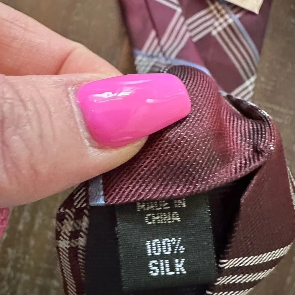 Michael Kors Burgundy Plaid Tie